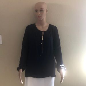 Navy blue long sleeve blouse